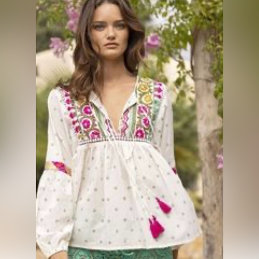 Miss June Paris Brando Boho Glam Blouse Blouse